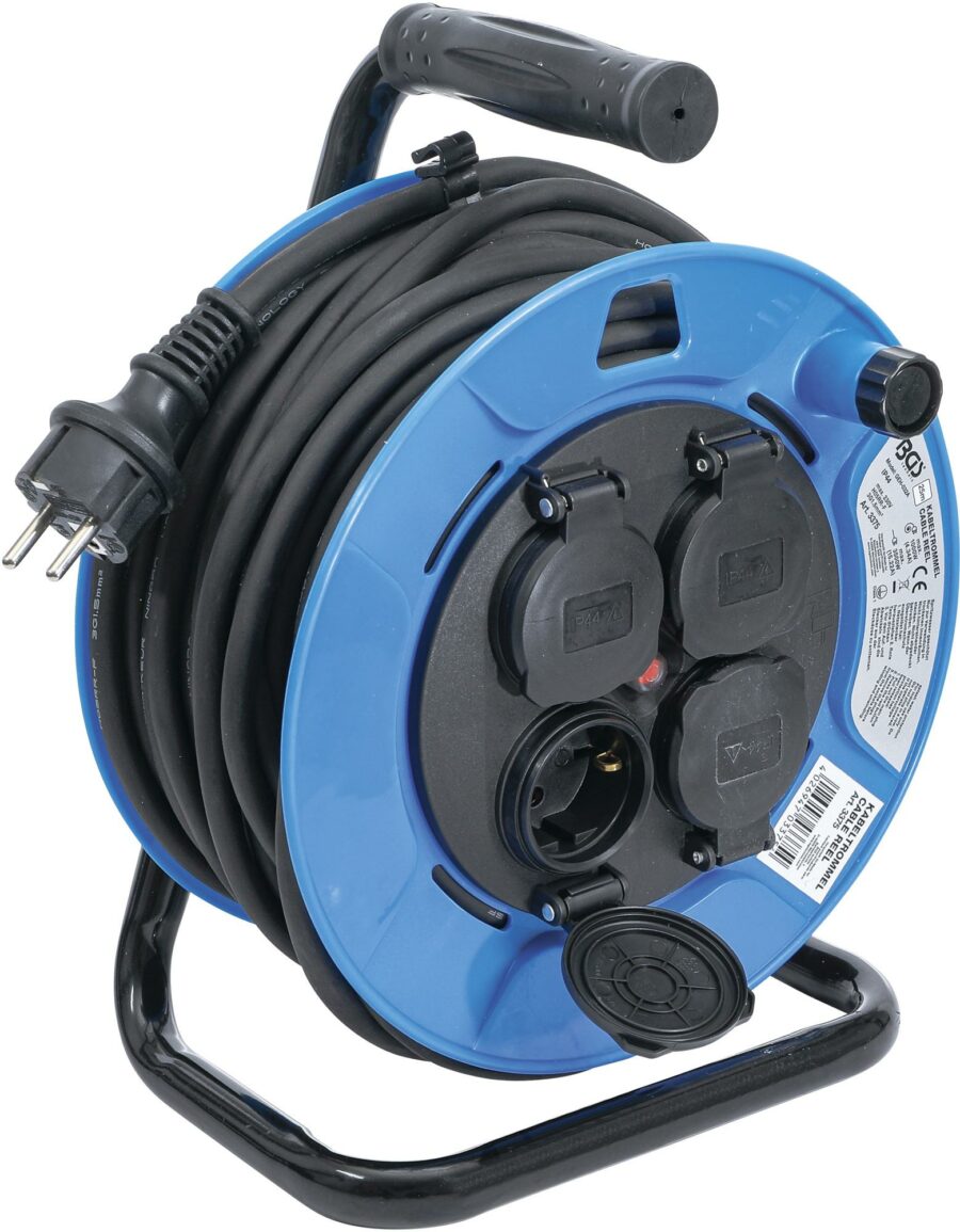 Cable Reel | 25 m | 3 x 1.5 mm² | 4 Socket Outlets with Sealing Cap | IP 44 | 3500 W (3375) - 3375 salidzini kurpirkt cenas