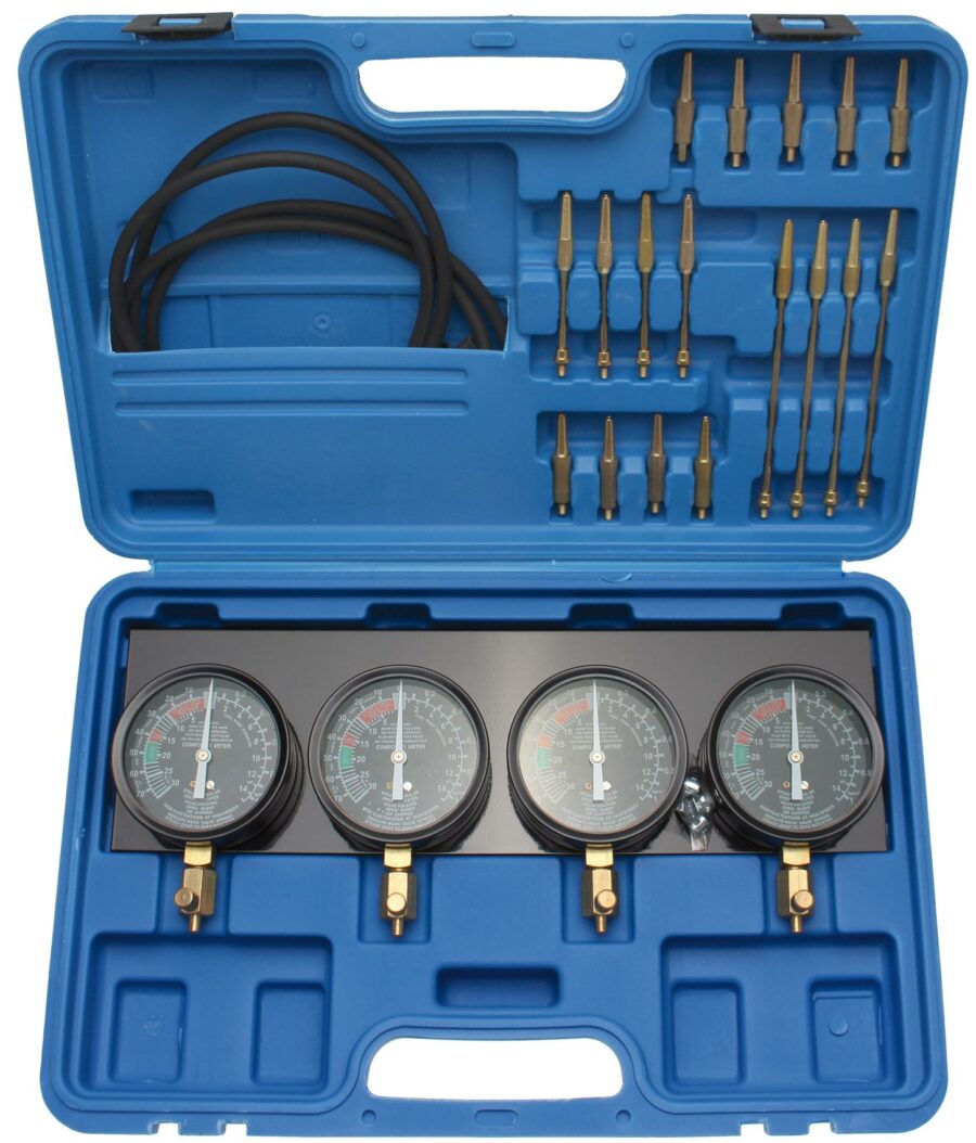 Synchronous Carburetor Tester | with 4 synchronous clocks | 29 pcs. (62670) - 62670 salidzini kurpirkt cenas