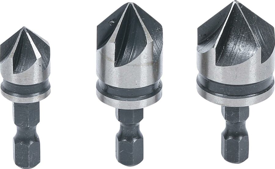 Countersink Bit Set | HSS | 6.3 mm (1/4") | 12 - 16 - 19 mm | 3 pcs. (70052) - 70052 salidzini kurpirkt cenas