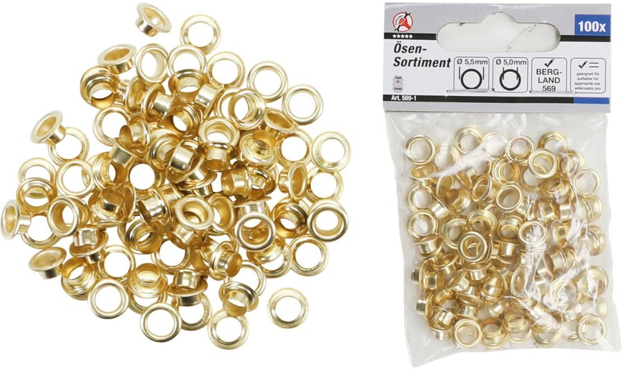 Eyelet Assortment | 5.0 x 5.5 mm | 100 pcs. (569-1) - 569-1 salidzini kurpirkt cenas