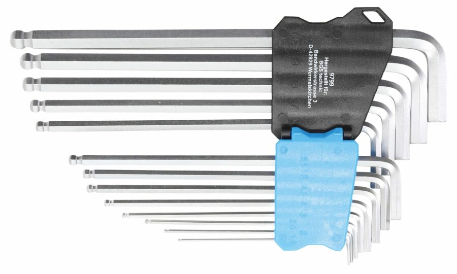 L-Type Wrench Set | extra long | internal Hexagon / internal Hexagon with Ball Point 1.27 - 10 mm | 13 pcs. (9799) - 9799 salidzini kurpirkt cenas