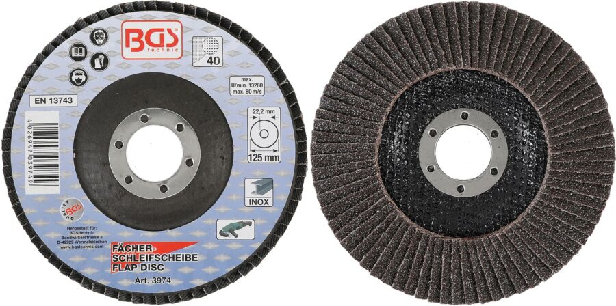 Flap Disc | Ø 125 mm | K 40 (3974) - 3974 salidzini kurpirkt cenas