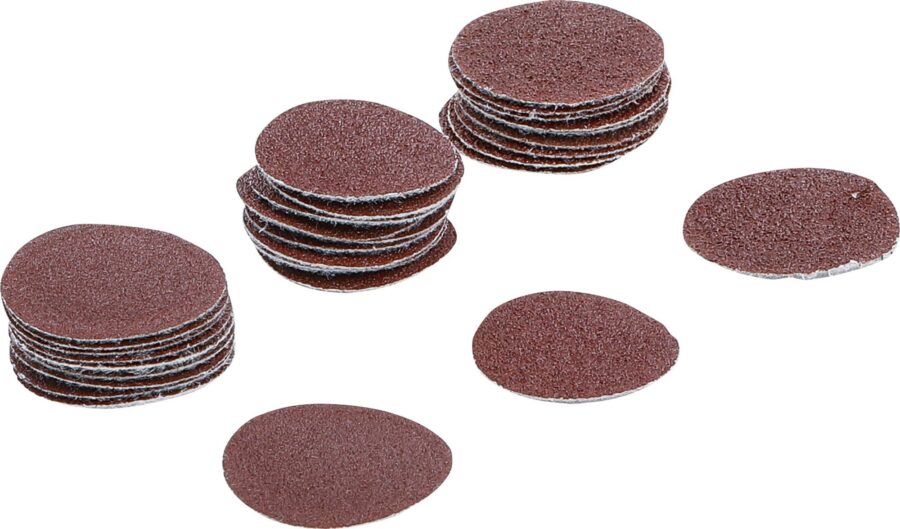 Sanding Pads for Eccentric Sanders | Ø 30 mm | K 60 - 80 - 120 | 30 pcs. (70193) - 70193 salidzini kurpirkt cenas