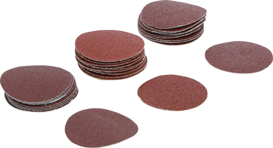 Sanding Pads for Eccentric Sanders | Ø 50 mm | K 60 - 80 - 120 | 30 pcs. (70194) - 70194 salidzini kurpirkt cenas