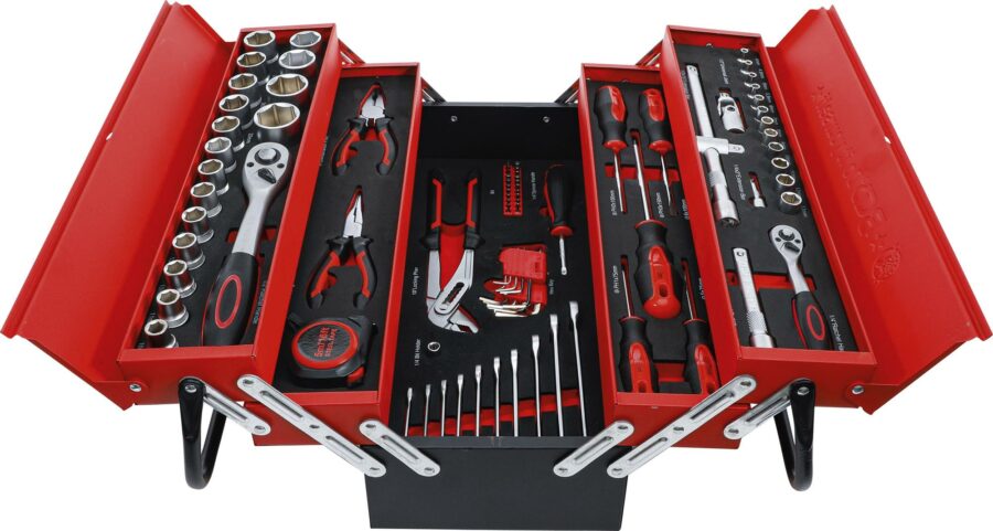 Metal workshop Tool Case incl. Tool Assortment | 86 pcs. (6056) - 6056 salidzini kurpirkt cenas