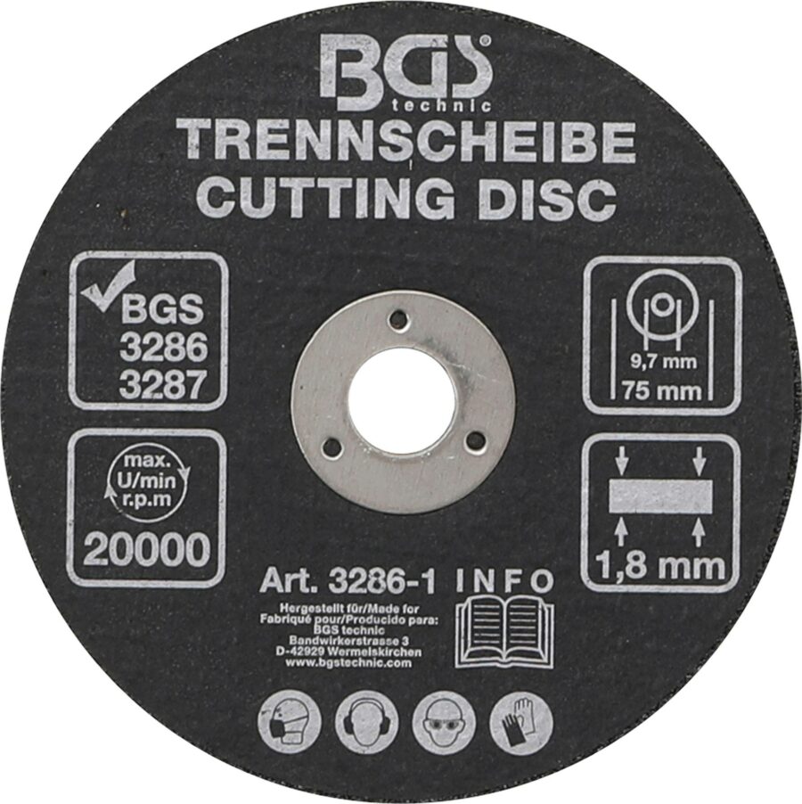 Cutting Disc | Ø 75 x 1.8 x 9.7 mm (3286-1) - 3286-1 salidzini kurpirkt cenas