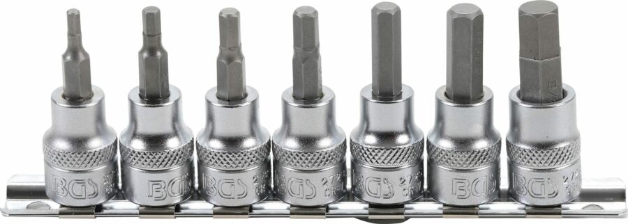 Bit Socket Set | 10 mm (3/8") drive | internal Hexagon 1/8" - 3/8" | Inch sizes | 7 pcs. (5104) - 5104 salidzini kurpirkt cenas