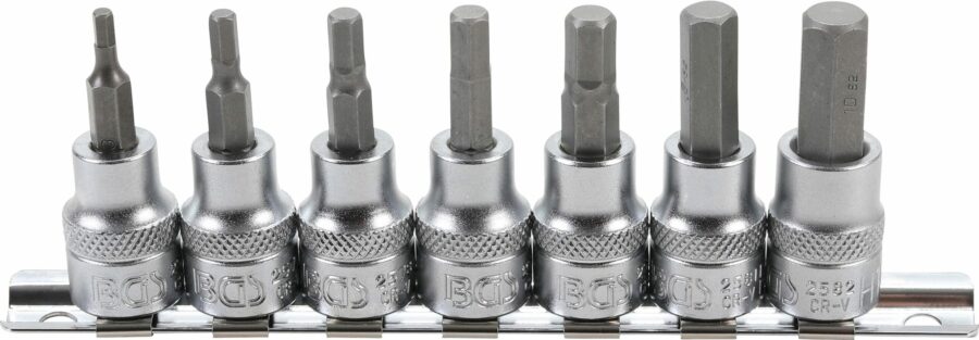 Bit Socket Set | 10 mm (3/8") drive | internal Hexagon 3 - 10 mm | 7 pcs. (5107) - 5107 salidzini kurpirkt cenas