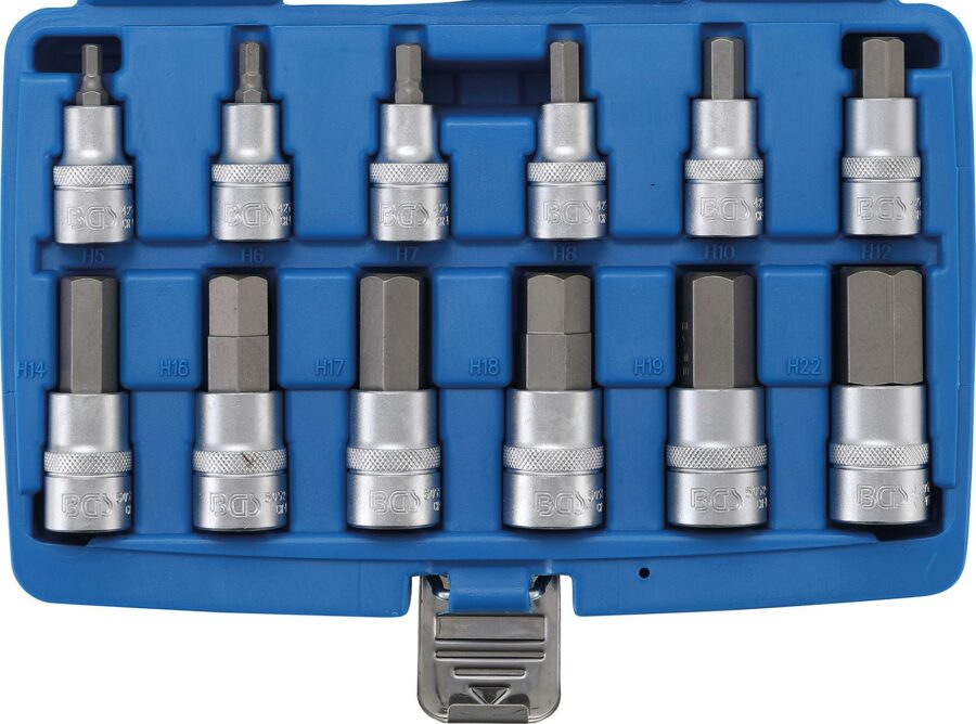 Bit Socket Set | 12.5 mm (1/2") drive | internal Hexagon | 12 pcs. (5052) - 5052 salidzini kurpirkt cenas