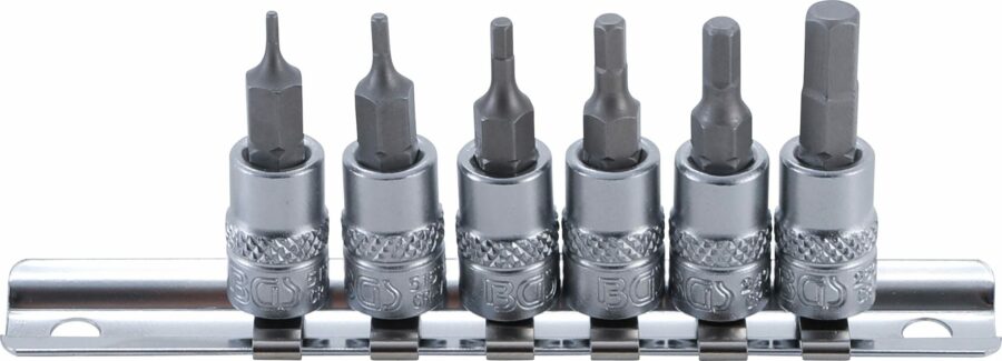 Bit Socket Set | 6.3 mm (1/4") drive | internal Hexagon 1.5 - 6 mm | 6 pcs. (5151) - 5151 salidzini kurpirkt cenas