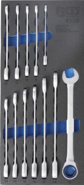 Tool Tray 1/3: Ratchet Wrench Set | 8 - 19 mm | 12 pcs. (4128) - 4128 salidzini kurpirkt cenas