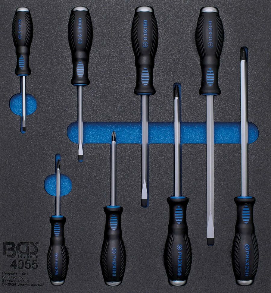 Tool Tray 2/3: Cross and Slot Screwdrivers | 8 pcs. (4055) - 4055 salidzini kurpirkt cenas