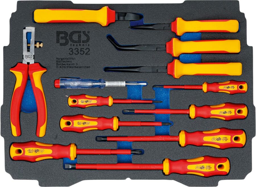 Foam Tray for BGS BOXSYS1 & 2: VDE Pliers / Screwdriver Set | 13 pcs. (3352) - 3352 salidzini kurpirkt cenas