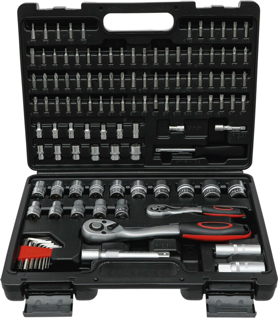 Socket Set Super Lock | 6.3 mm (1/4") / 12.5 mm (1/2") Drive | 115 pcs. (15120B) - 15120B salidzini kurpirkt cenas