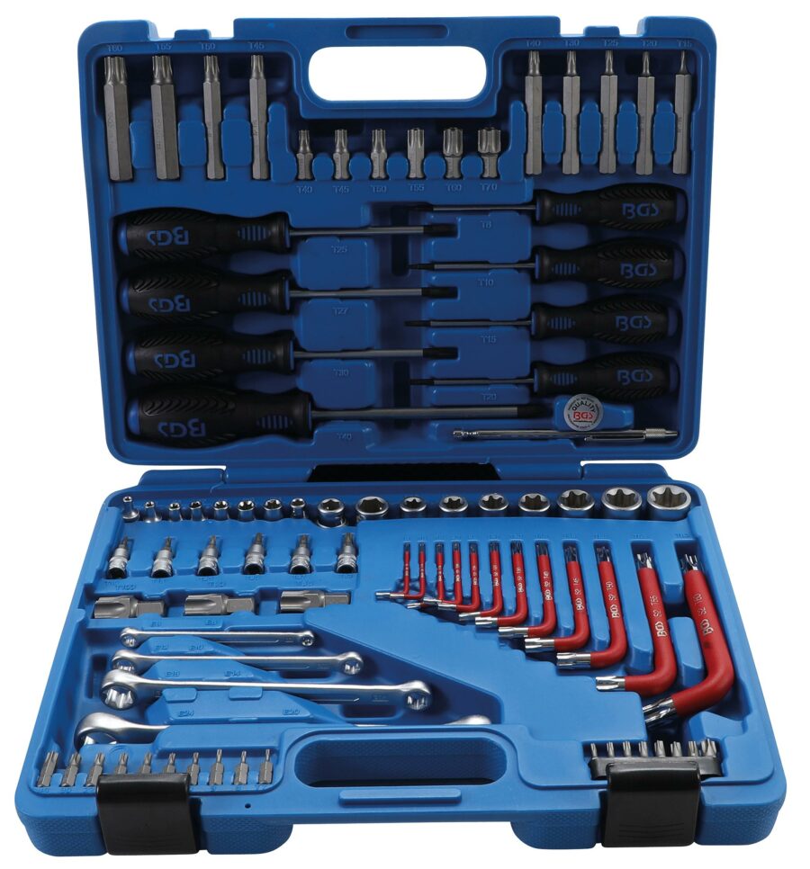 Tool Set | 6.3 mm (1/4") + 12.5 mm (1/2") | E-Type / T-Star (for Torx) | 84 pcs. (7849) - 7849 salidzini kurpirkt cenas