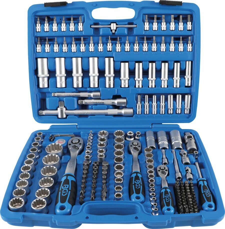 Socket Set Gear Lock | 6.3 mm (1/4") drive / 10 mm (3/8") / 12.5 mm (1/2") | 192 pcs. (2247) - 2247 salidzini kurpirkt cenas