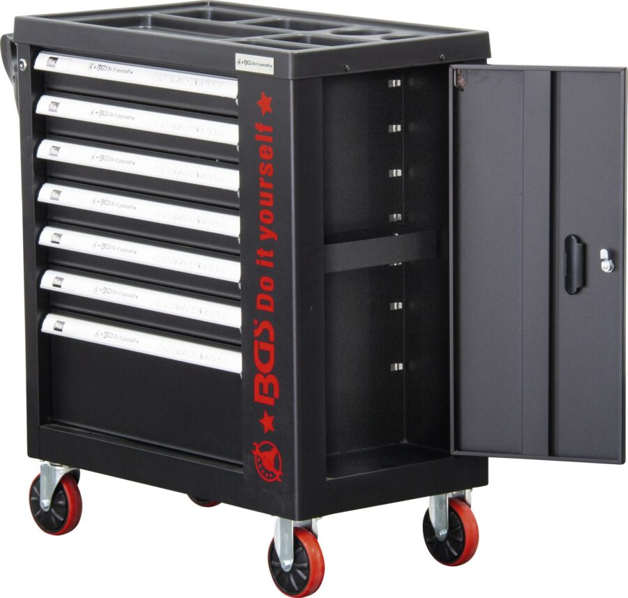 Workshop Trolley | 7 Drawers | 1 Side Door | empty (6058-1) - 6058-1 salidzini kurpirkt cenas