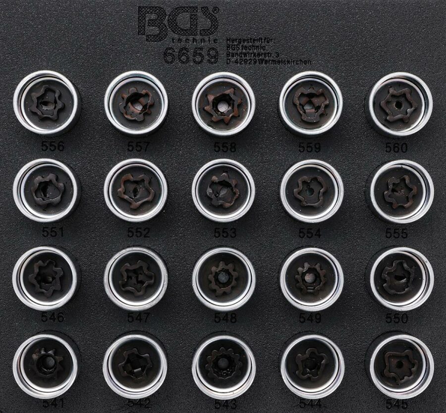 Rim Lock Socket Set for VAG | 20 pcs. (6659) - 6659 salidzini kurpirkt cenas