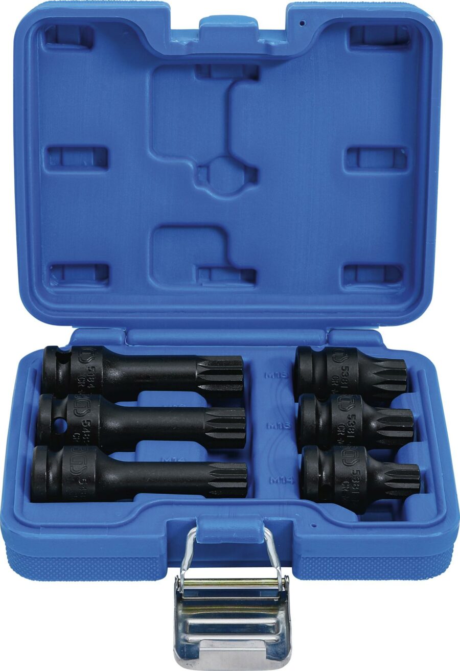 Impact Bit Socket Set | 12.5 mm (1/2") drive | Spline (for XZN) | 9 pcs. (5380) - 5380 salidzini kurpirkt cenas