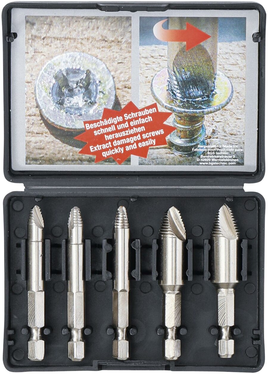 Screw Extractor Set | #0-#3 | 5 pcs. (50410) - 50410 salidzini kurpirkt cenas