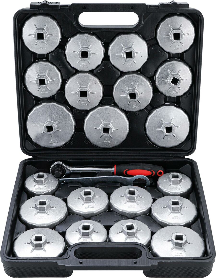 Oil Filter Wrench Set | aluminium pressure casting | 12.5 mm (1/2") drive | 23 pcs. (1035) - 1035 salidzini kurpirkt cenas