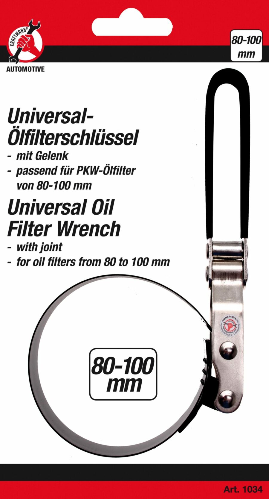 Universal Oil Filter Wrench | Ø 80-100 mm (1034) - 1034 salidzini kurpirkt cenas